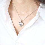 Heart-Shape cremation urn necklace for ashes - 925 Sterling Silver Keepsake Memorial Jewelry