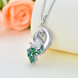 Peacock Moon Crystal Necklace 925 Sterling Silver Crescent Half Moon Cremation Urn Ashes Pendant Peafowl Lover Jewelry Gifts for Women