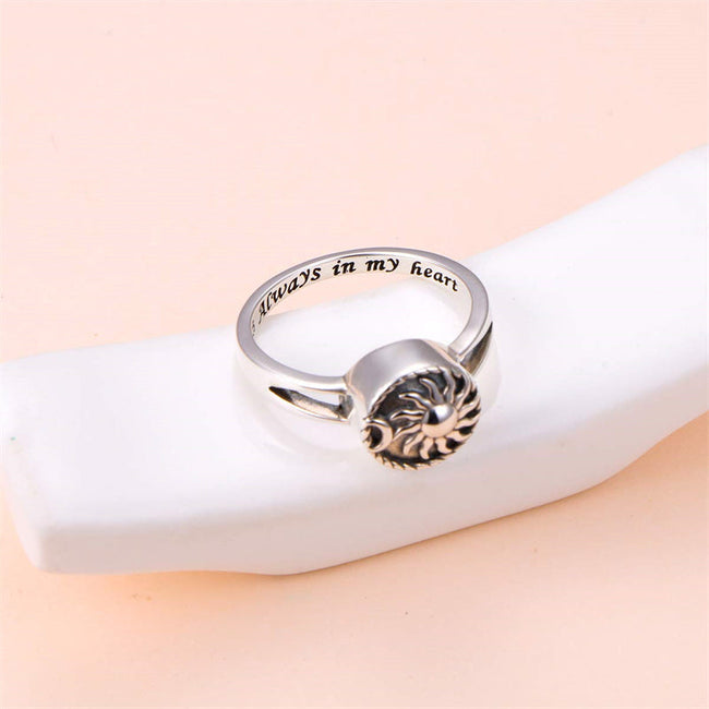 Cremation Jewelry Moon and Star Urn Ring for Ashes Cremation Ring Hold Loved Ones Ashes
