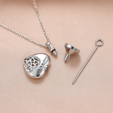 Heart-Shape cremation urn necklace for ashes - 925 Sterling Silver Keepsake Memorial Jewelry