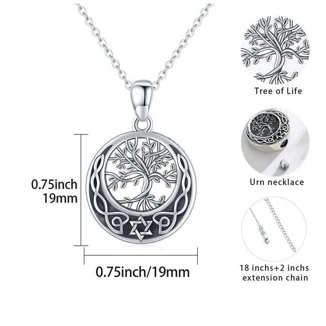 Tree of Life Urn Necklace for Ashes  Tree of Life Cremation Jewellery Keepsake Ashes Memorial Keepsake Jewellery for Women Girls with Funnel Filler
