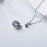 Teardrop Cremation Urn Necklace for Human Pet Ashes 925 Sterling Silver Keepsake Memorial Locket Holder Jewelry Gift for Women