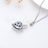 Butterfly Urn Necklace for Ashes Sterling Silver Love Heart Memorial Keepsake Cremation Jewelry for Women with Filling Tool