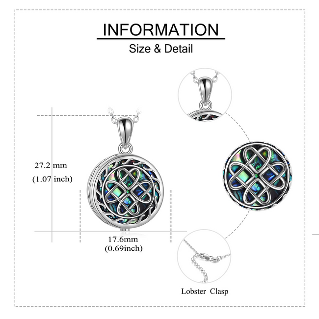 Tree of Life Urn Necklaces for Ashes 925 Sterling Silver Abalone Shell Tree of Life Cremation Jewelry for Ashes Memory Jewelry for Women Men