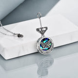 Tree of Life Urn Necklaces for Ashes 925 Sterling Silver Abalone Shell Tree of Life Cremation Jewelry for Ashes Memory Jewelry for Women Men