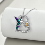 Hummingbird Cremation Urn Necklace for Ashes Human Keepsake Memorial Jewelry for Women