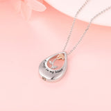 Cross Urn Necklaces for Ashes - 925 Sterling Silver Rose Infinity Teardrop Urn Necklace with Cubic Zirconia Pet Human Ashes