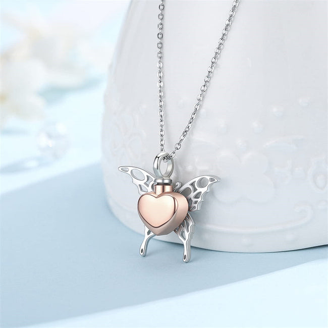 S925 Sterling SilverButterfly Urn Necklace for Ashes for Women Cremation Jewelry for Ashes Memorial Keepsake Gifts for Men