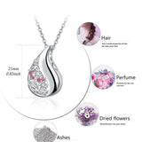925 Sterling Silver Tree of Life/Butterfly  Teardrop Urn Necklace for Ashes Family Tree Keepsake Cremation Pendant Memorial Jewelry for Women