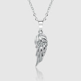 Sterling Silver Pendant Necklace - Angel Wing