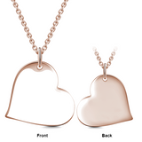 Sealed With A Kiss - Love Heart 925 Sterling Silver Personalized Engraved Photo Necklace Adjustable 18”-20”