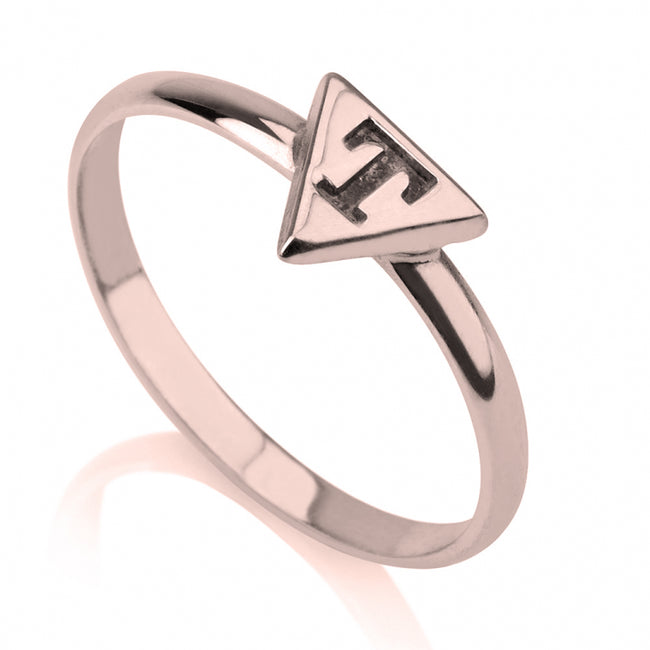 Copper/925 Sterling Silver Personalized  Triangle Engraved Ring